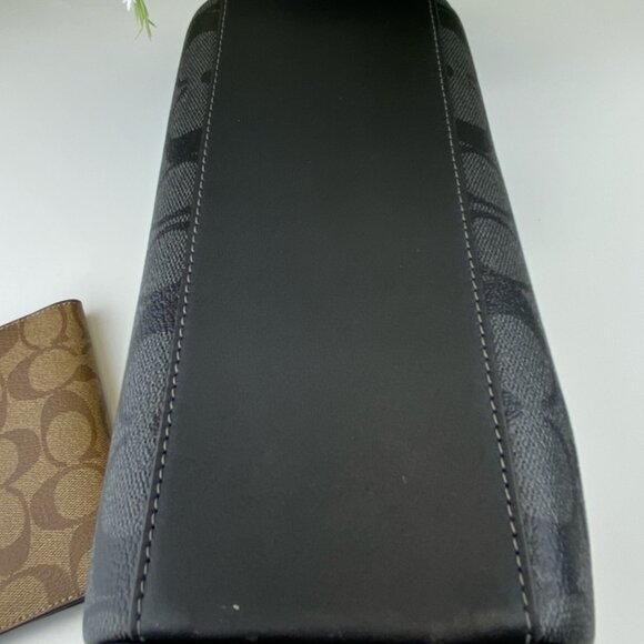 Coach CJ674 Axel Signature Canvas Crossbody +  CW170 Passport Card Case - Picture 7 of 9